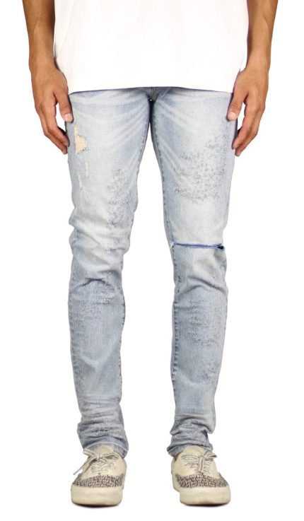 LT.Blue Slit Jeans