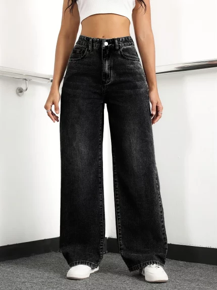 Women's Classic Straight-Leg Jeans - Comfortable Stretch Denim