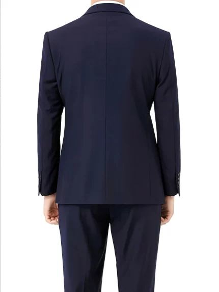 Two-Piece Dark Blue Professional Business & Wedding Suit, Elegant, Solid Color, Polyester 70% Viscose 30%, Slight Stretch