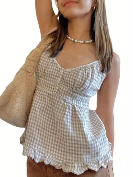 Women Camisole Crop Tank Tops Loose Square Neck Sleeveless Blouse Cute Summer Going Out Outfits