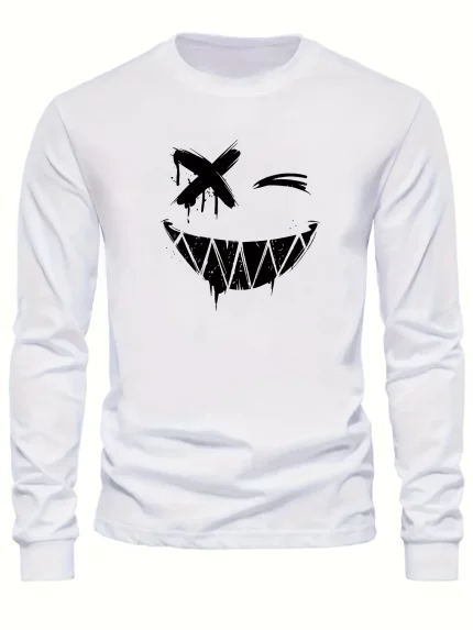 1pc Men's Casual Crew Neck Long Sleeve