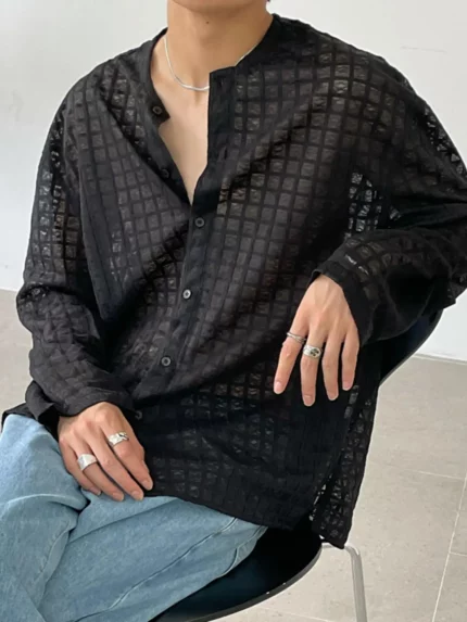 Men's Summer Lightweight Checked Sheer Casual