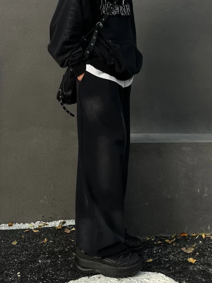Men'S Loose Sweatpants Letter Print Drawstring Waist Casual Baggy