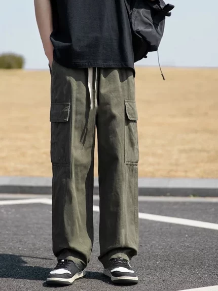 Men's Lightweight Durable Cargo Pants - Straight-Leg Loose Casual