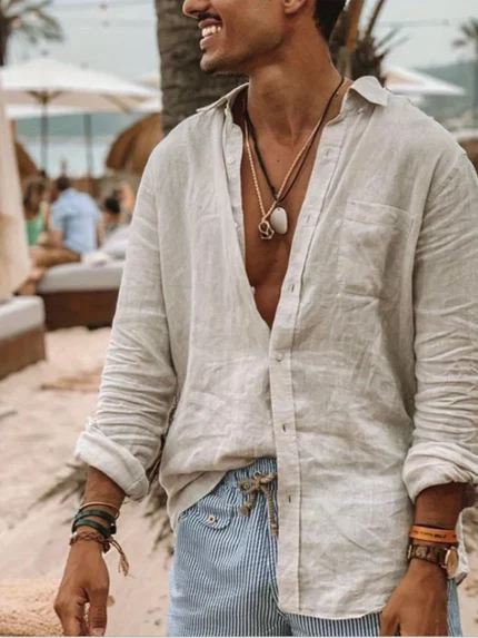 Europe& America Spring/Summer Men'S Casual Loose Fit Shirt