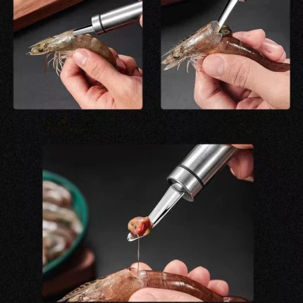 1pcs Ergonomic Stainless Steel Shrimp Peeler - Seafood Shell Remover Tool, Prawn Cleaning Knife