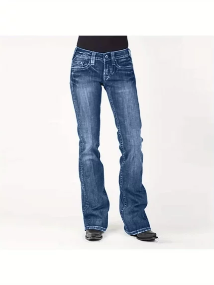 omen's Stretch Jeans - Mid-Rise Flared Leg Pants with Stretch Denim