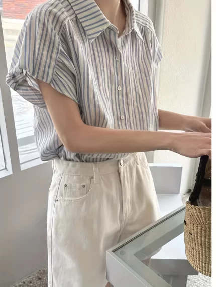 Women's French-Inspired Blue & White Striped