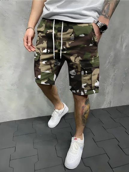 Men's 3D Print Camouflage Casual Cargo Shorts - Breathable Lightweight Summer Shorts