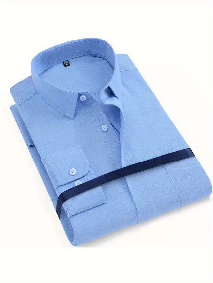 2025 Spring and Autumn New Long Sleeve Oxford Spinning Shirt Breathable