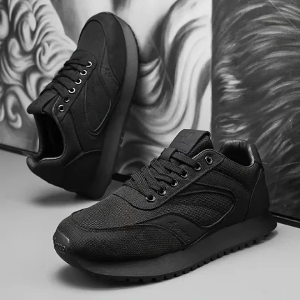 Men's Casual Sneakers - Low-Top Lace-Up Rubber Upper & Sole, EVA Cushioned Comfort