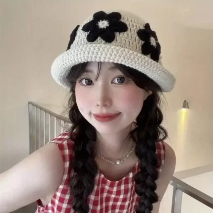 Women's Summer Hat - Anime Floral, Button Closure, Lightweight
