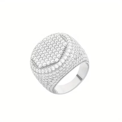 Hip-Hop Ring Men'S S925 Silvery Set Vvs Moissanite European And American