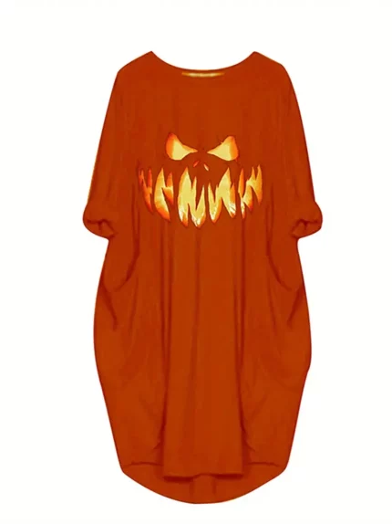 Women's Dress Sleepwear Long Sleeve Round Neck Side Pocket Sleep Dress Nightshirt