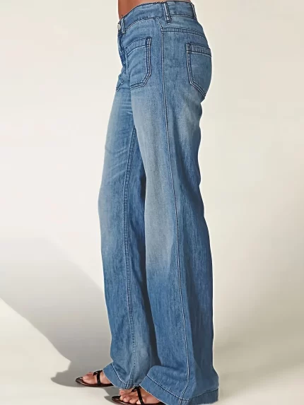 High-elasticity Fashionable New Versatile Wide-leg Straight Loose Jeans