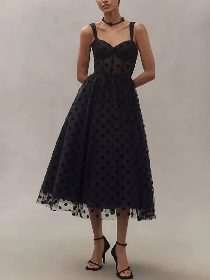 Women's Elegant Mesh Zipper Waist Dress - Floral Print Long Sleeve