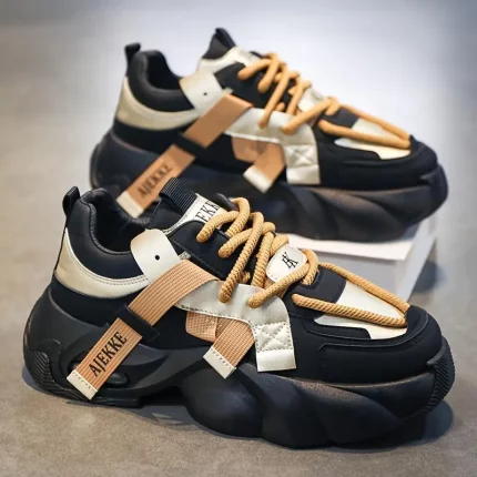 Men'S Preppy Style Fashion Sneakers | Casual Sports Lace-Up Shoes