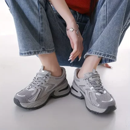 Women's Fashion Chunky Sneakers - Breathable Mesh