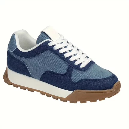 Women's Casual Lace-Up Sneakers - Comfortable Low