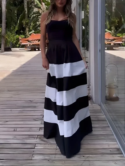 TIMELOVEE Evening Prom Maxi Strapless Dresses Women 2025 New Sleeveless